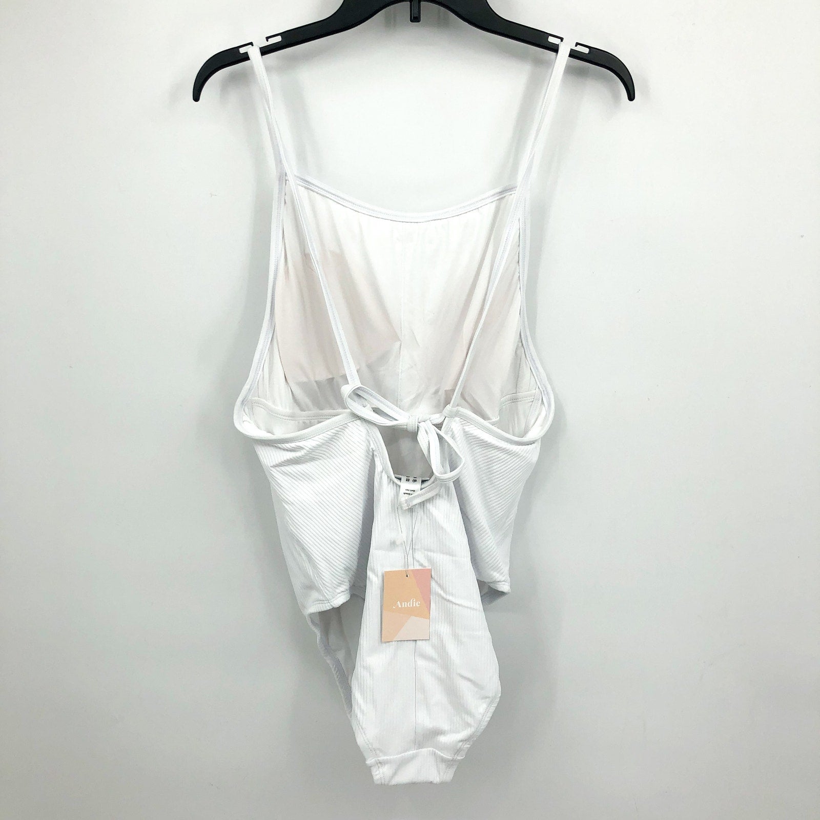 ANDIE SWIM Paloma One Piece Swimsuit XXL 18 Tall White Ribbed