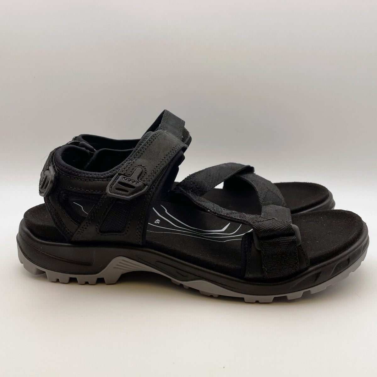 Ecco Men's Yucatan Coast Sandal US 11-11.5 EU 45 Black Leather/Textile
