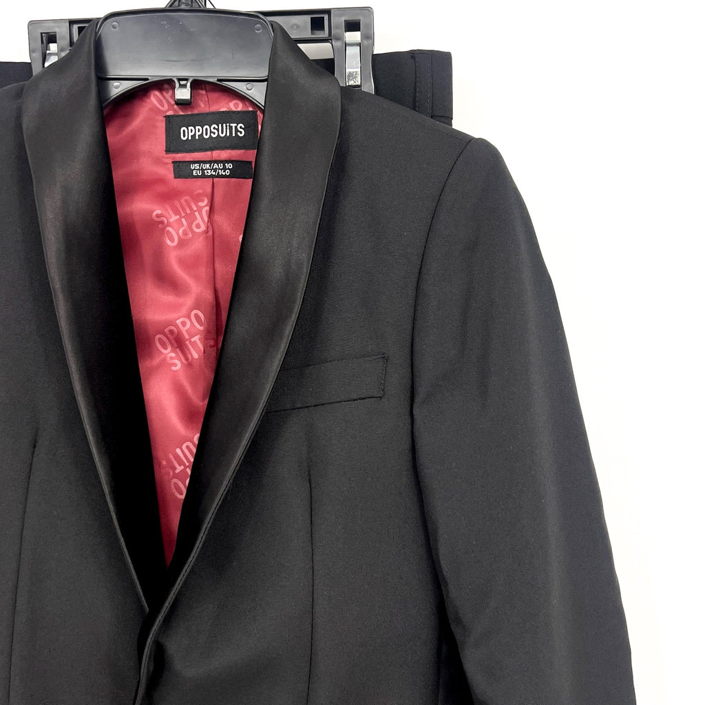 OPPOSUITS Kids' Jet Set Black Two-Piece Tuxedo Suit with Bow Tie 10Y Black NWT