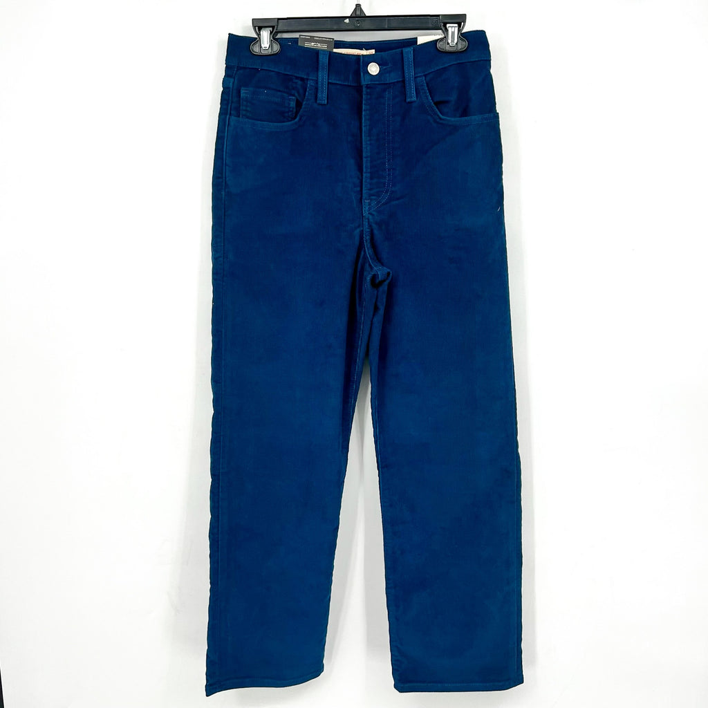 LEVI'S Women's Ribcage Ankle Corduroy Pants 27x27 US 4 Blue Straight  NWT