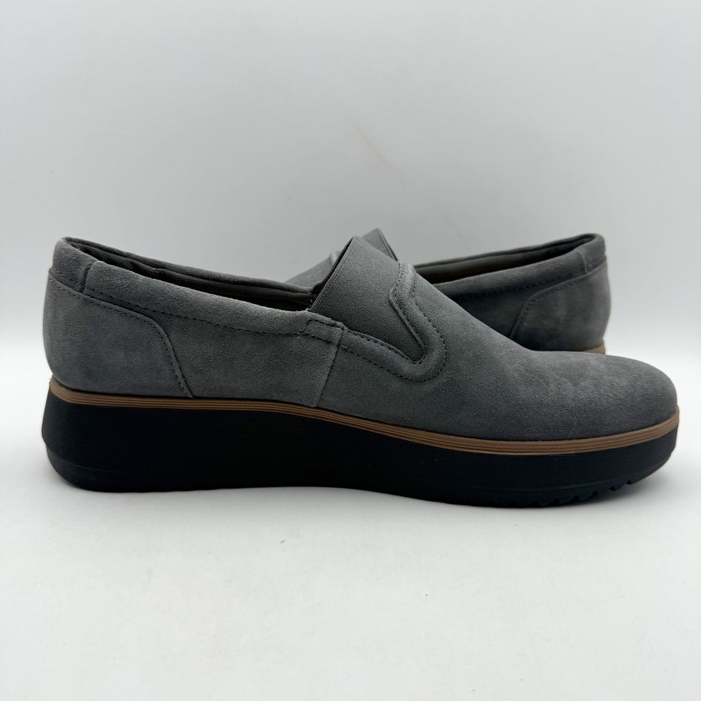 Clarks Womens Zylah Sky Platform Loafers US 11 M EU 42.5 Grey Suede NWOB