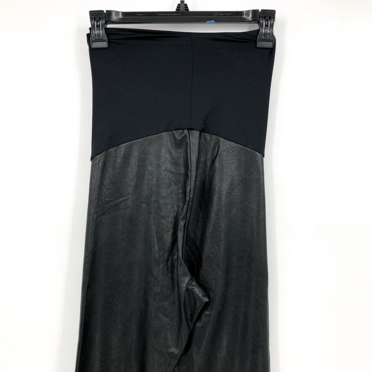 COMMANDO Women's Faux Leather Maternity Legging Large Black Belly Band NWOT