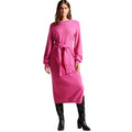 TED BAKER Essya Knit Midi Sweater Dress Small Size 1 Bright Pink Slouchy Tie NWT
