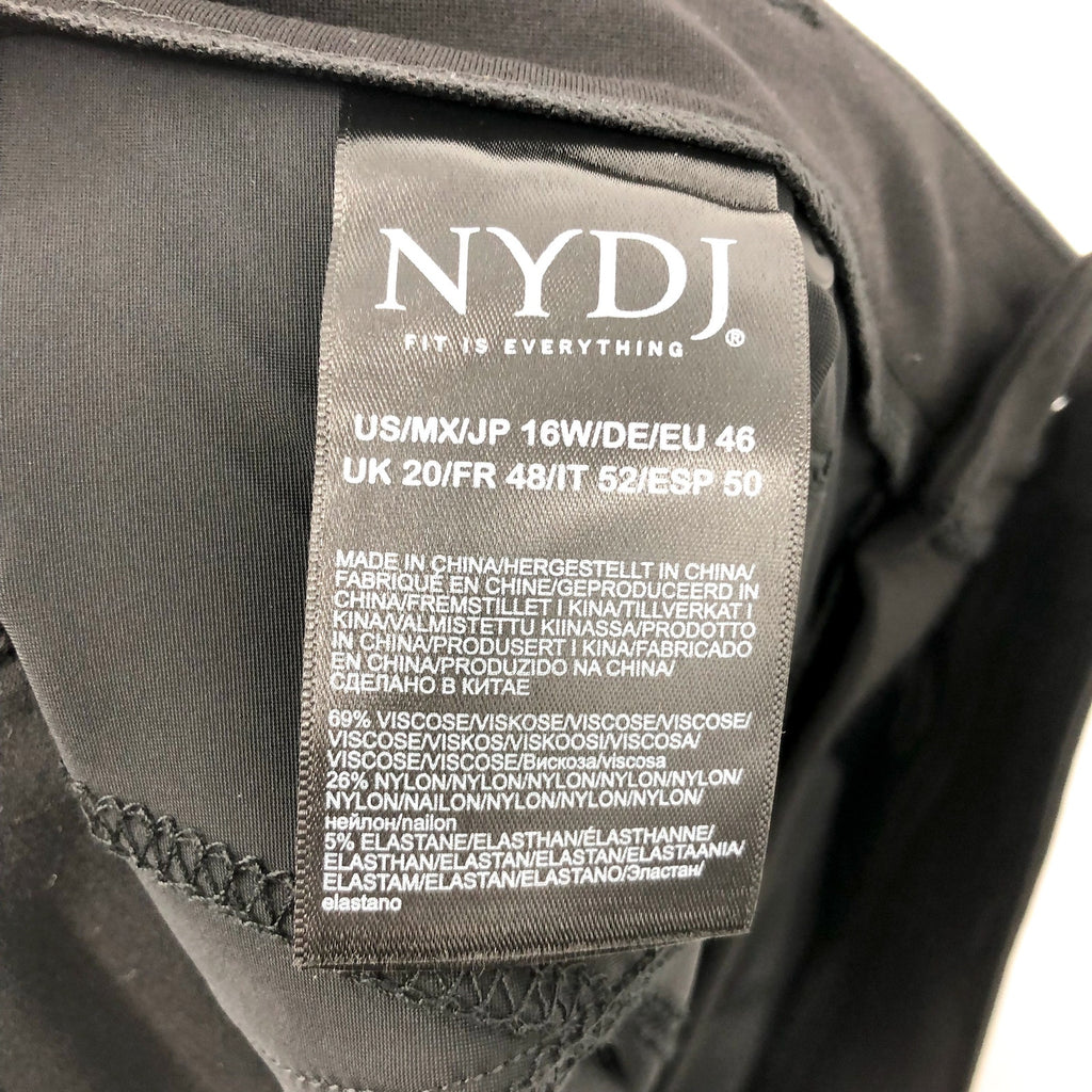 NYDJ Sculpt Her Women's Marilyn Straight Pants Size 16W Black Mid Rise NWT