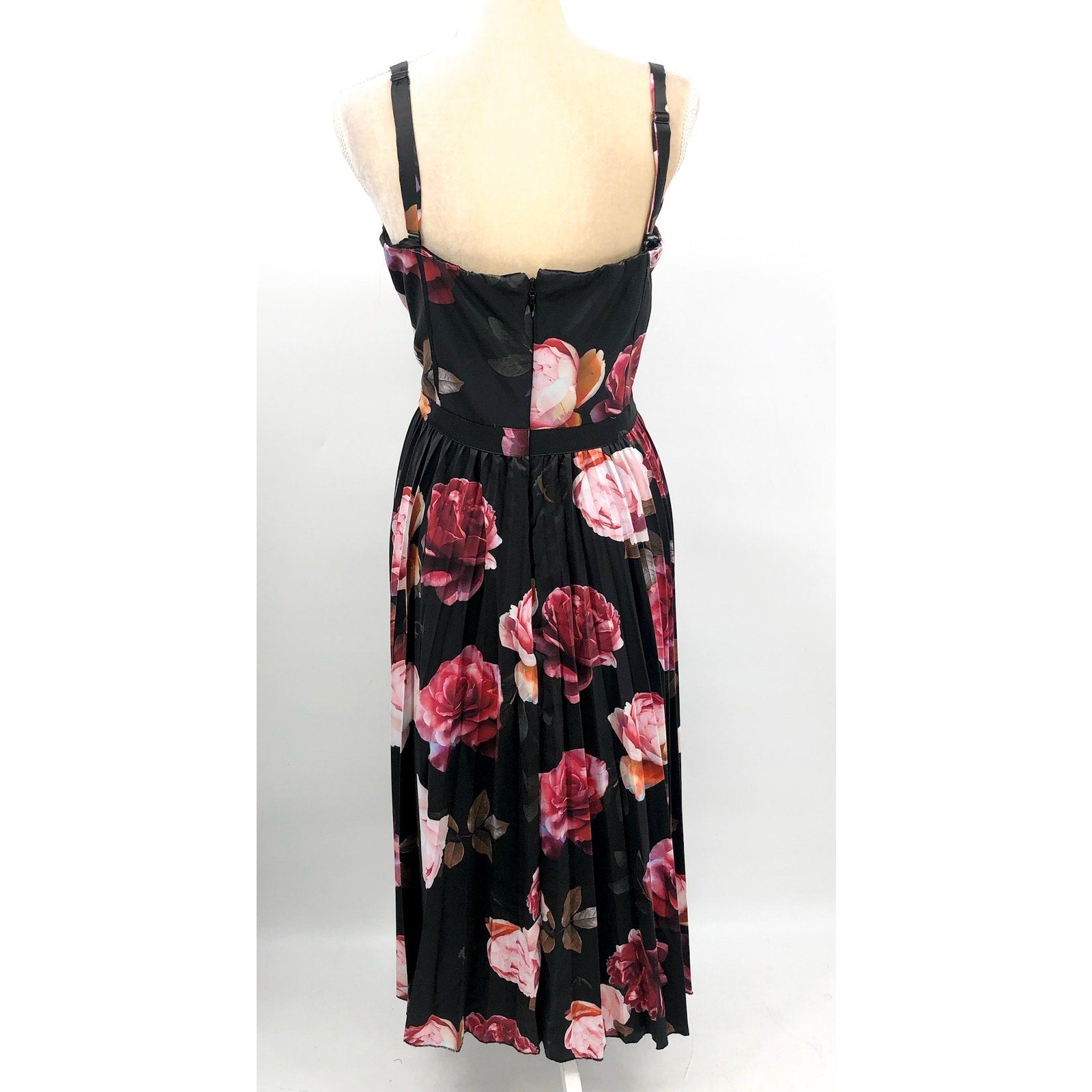 CITY CHIC Rich Bloom Party Dress Medium Size 18 Black Floral Midi Straps NWOT
