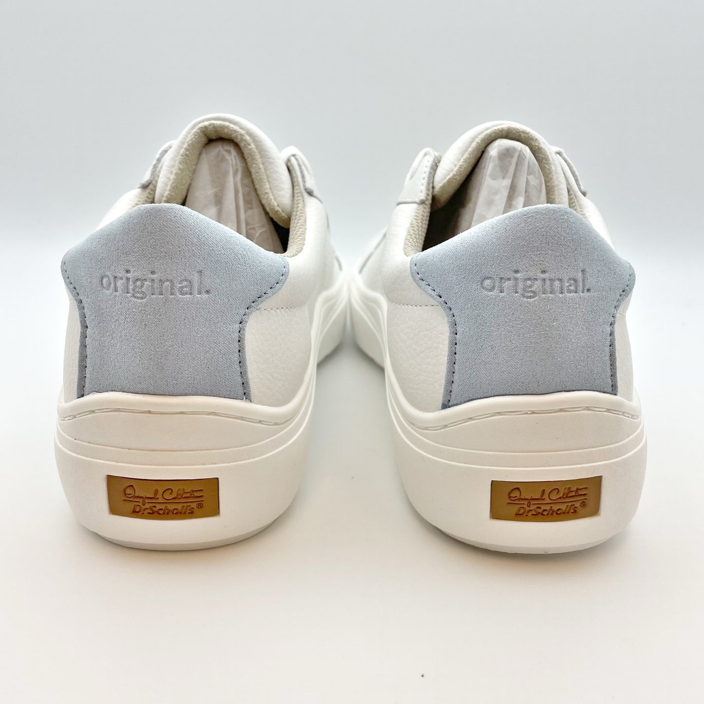 Dr. Scholls Womens Take it Easy Platform Sneaker Size 10 White Blue Leather NIB