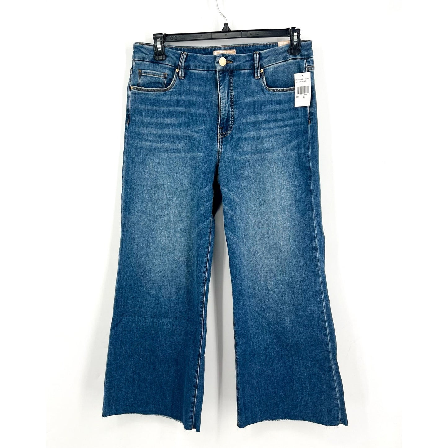 KUT FROM THE KLOTH Meg Wide Leg Jeans 10 Blue Milestone High Rise Fab Ab NWT