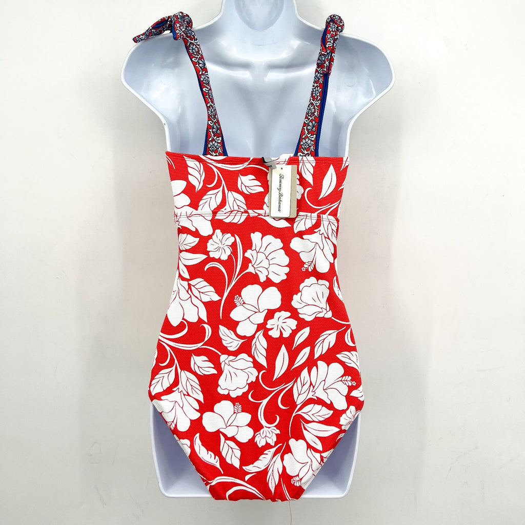 TOMMY BAHAMA Island Cays Fiori One Piece Swimsuit Size 10 Pink White Floral NWT
