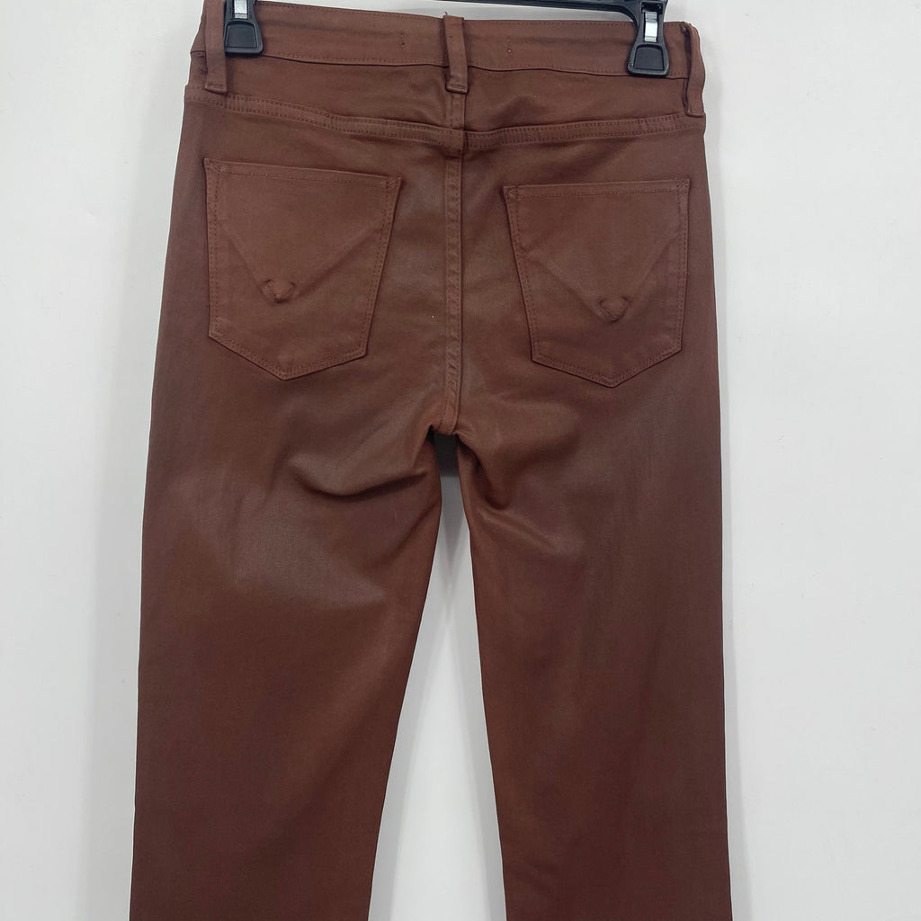 Hudson Womens Nico Straight Ankle Jean Size 25 US 0 Brown Coated Mid-Rise NWOT