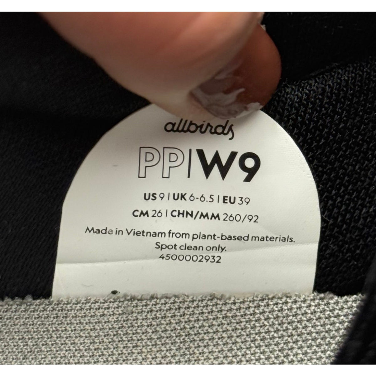 AllBirds Womens Plant Pacer Casual Sneakers Size 9 EU 39 Natural Black NIB