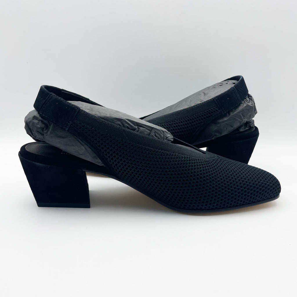 Eileen Fisher Womens Vasa Heels US 10 EU 40.5 Black Slingback Leather NIB