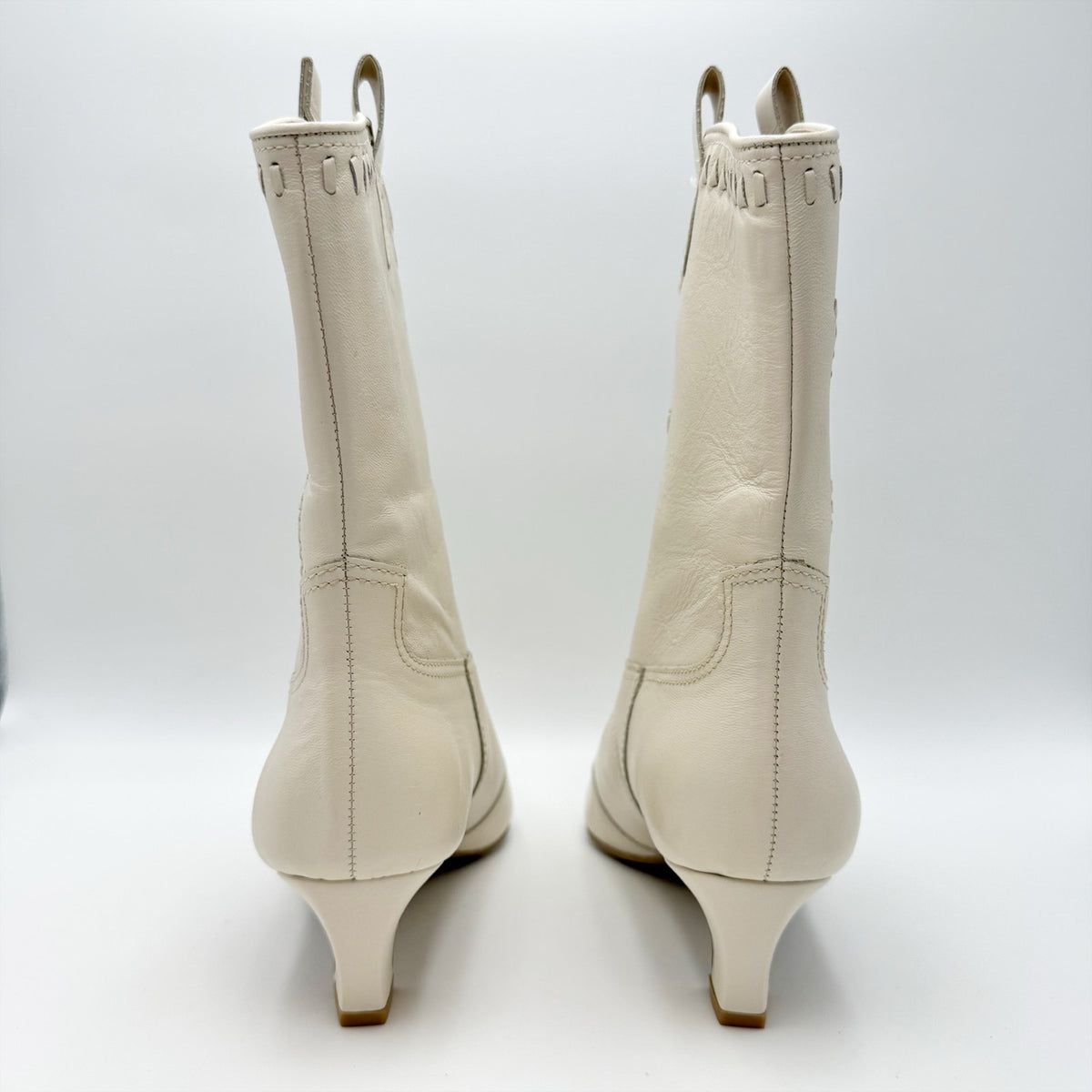 Dolce Vita Womens Tavla Short Western Boots Size 8.5 M Off White Leather NWOB