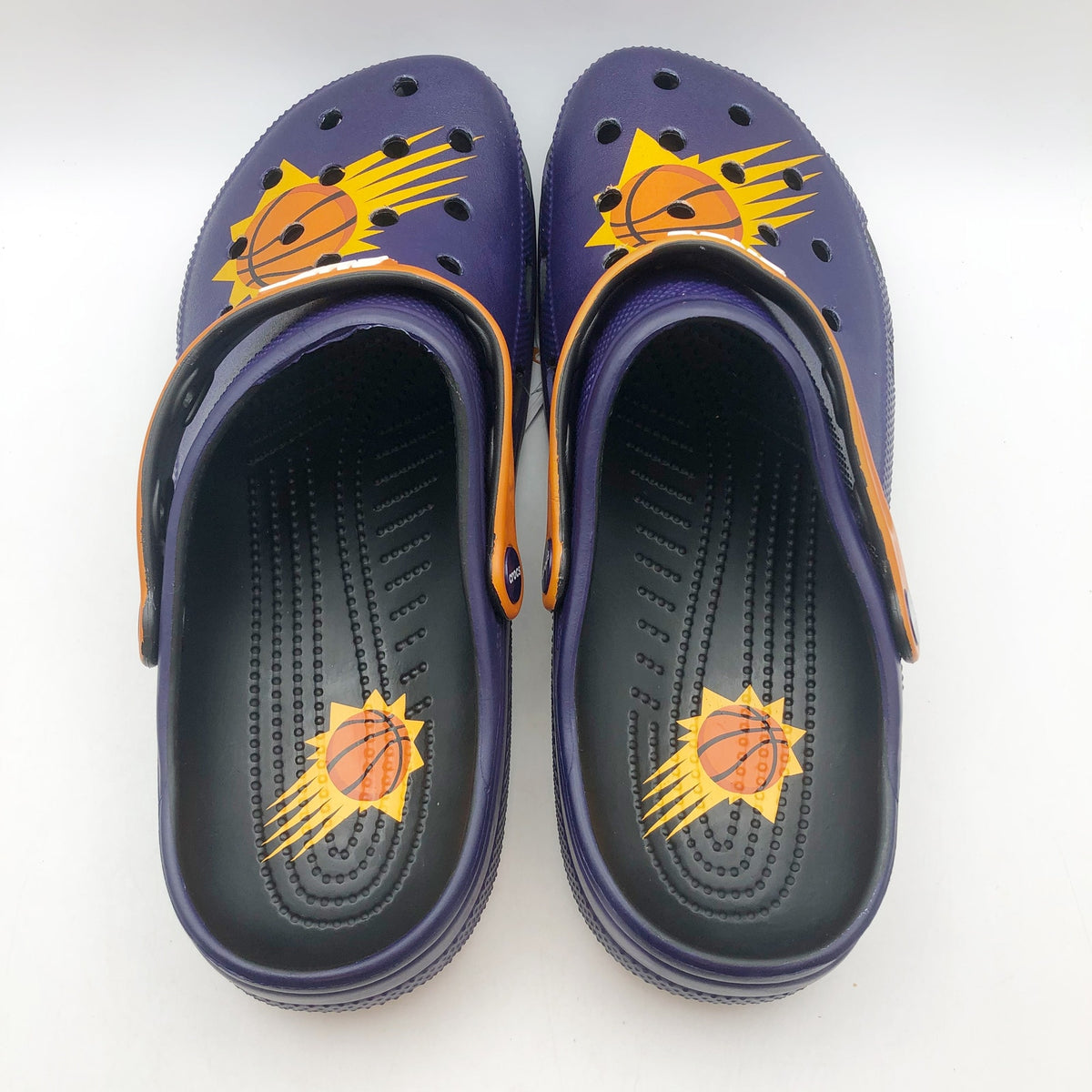 Crocs NBA Phoenix Suns Classic Clogs Mens 8 Womens 10 Black Purple NWT