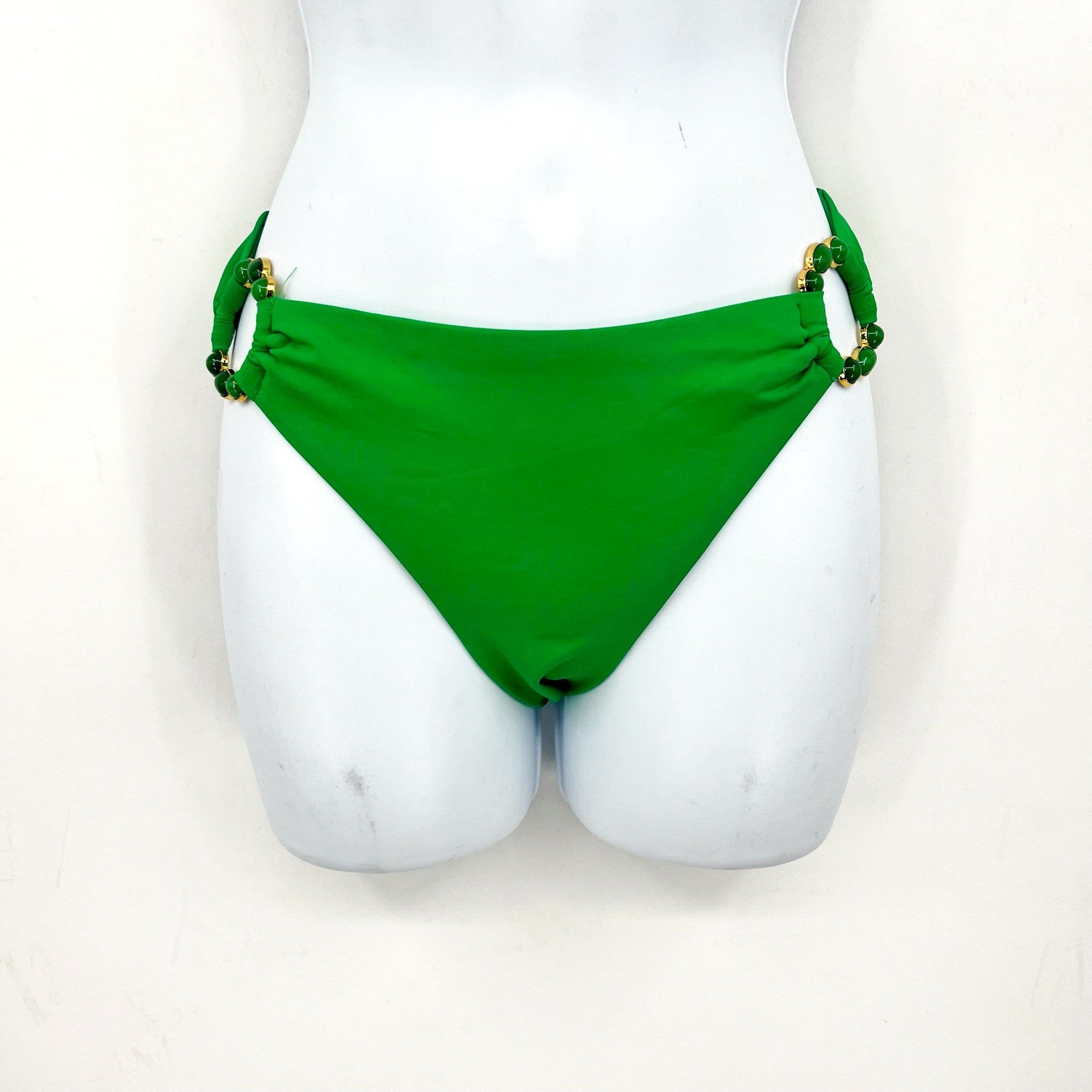 BECCA Women's Ring Hipster Bikini Bottom Large Evergreen Marble Canyon NWT