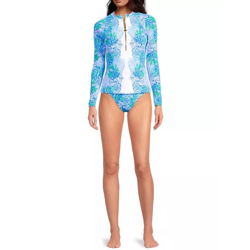 LILLY PULITZER Lagoon Twisted Hipster Bikini Bottom US 4 Blue Las Olas Aqua NWT