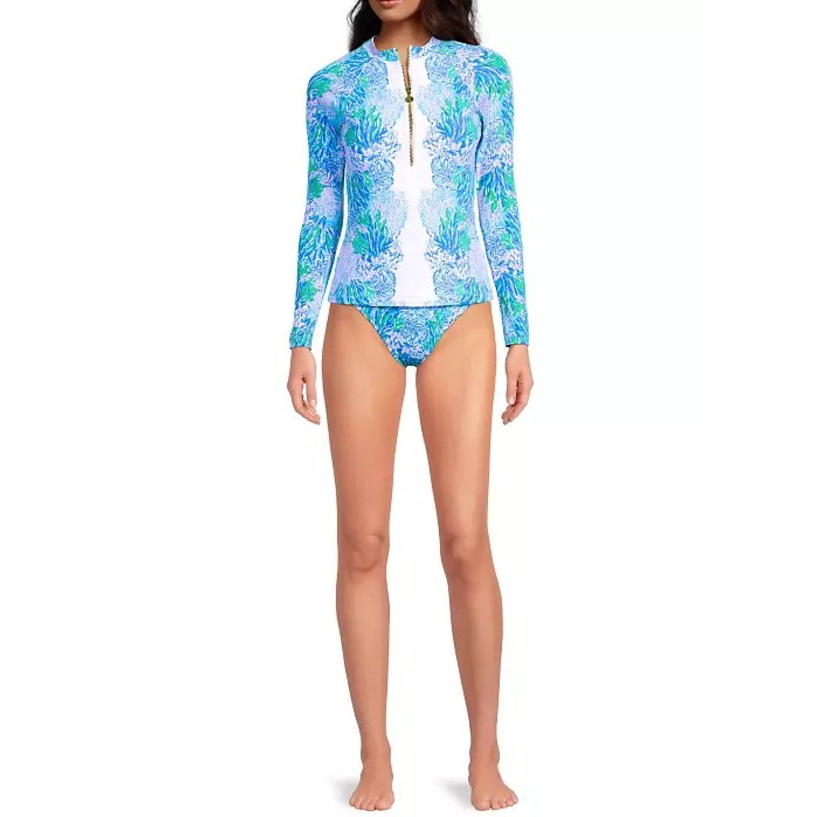LILLY PULITZER Lagoon Twisted Hipster Bikini Bottom US 4 Blue Las Olas Aqua NWT