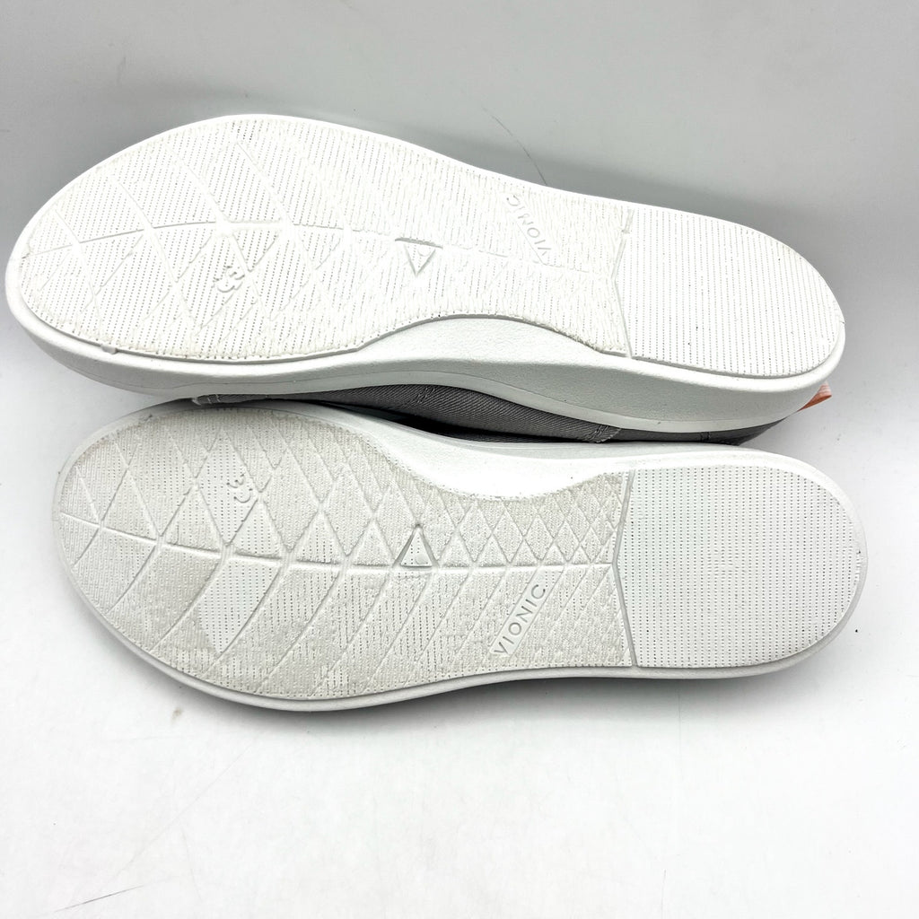 Vionic Womens Beach Pismo Sneakers US 5M EU 35 Gray Cotton Canvas Casual NIB