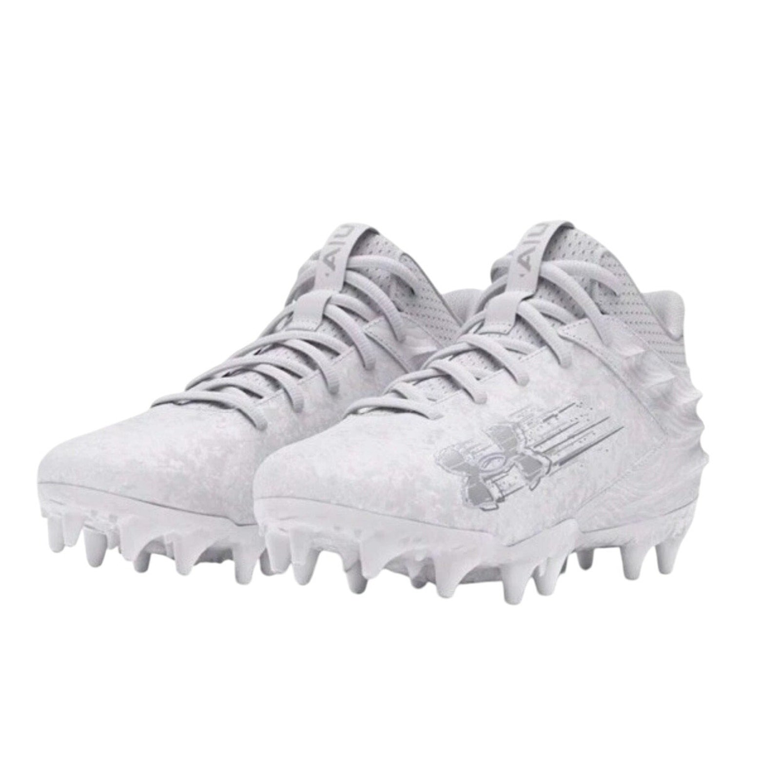 Under Armour Mens Blur 2 MC Suede Molded Football Cleats US 8.5 White Silver NWOB