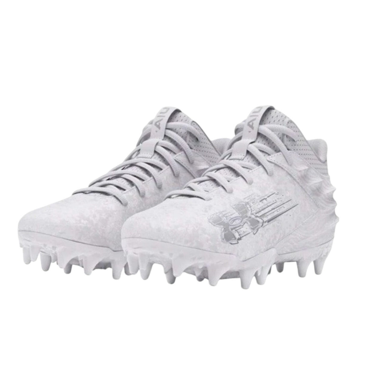 Under Armour Mens Blur 2 MC Suede Molded Football Cleats US 8.5 White Silver NWOB