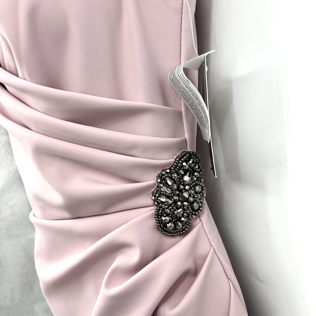 ALEX EVENINGS Womens Cocktail Dress Size 6 Blush Pink Embellished Sleeveless NWT