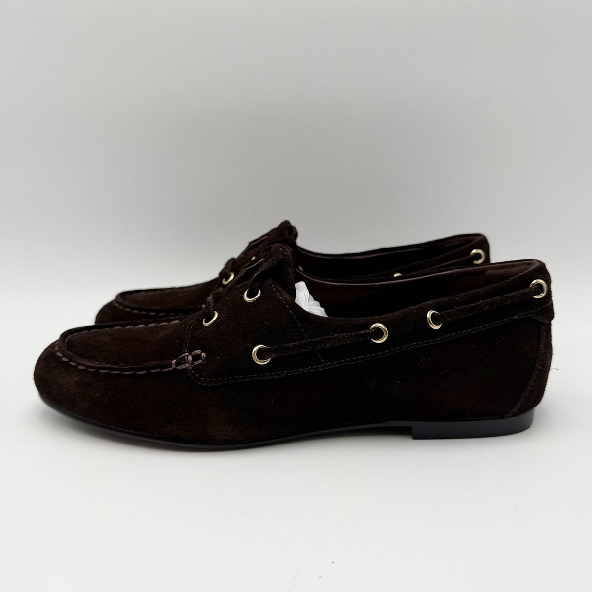 Madewell Womens Jamie Boat Shoes Size 7 EU 37.5 Dark Brown Suede NIB