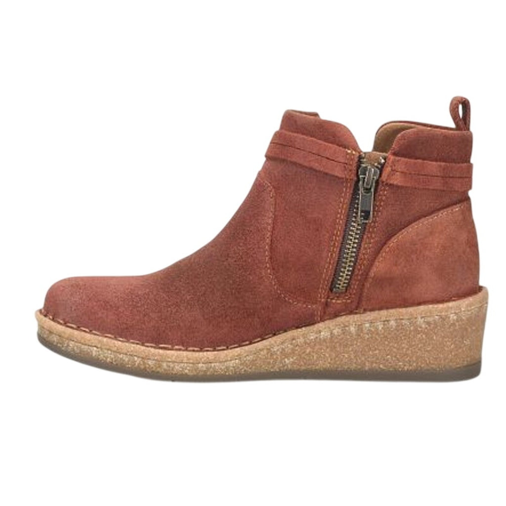 Born Womens Vaughn Ankle Booties US 10 M EU 40.5 Red Brown Suede NWOB