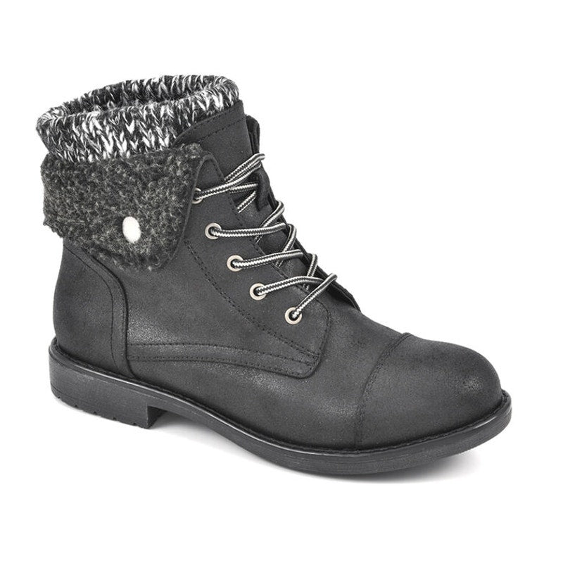 Cliffs by White Mountain Womens Duena Ankle Booties US 11 Wide Black Knit NWT