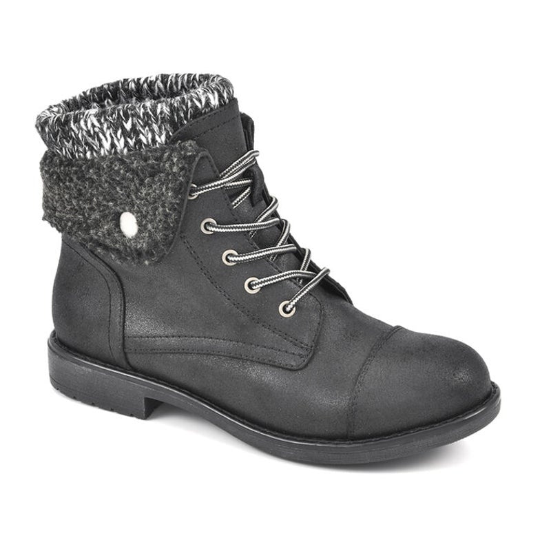 Cliffs by White Mountain Womens Duena Ankle Booties US 11 Wide Black Knit NWT