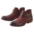 Born Womens Kati Ankle Booties US 8.5 M Burgundy Red Brown Leather NWOB