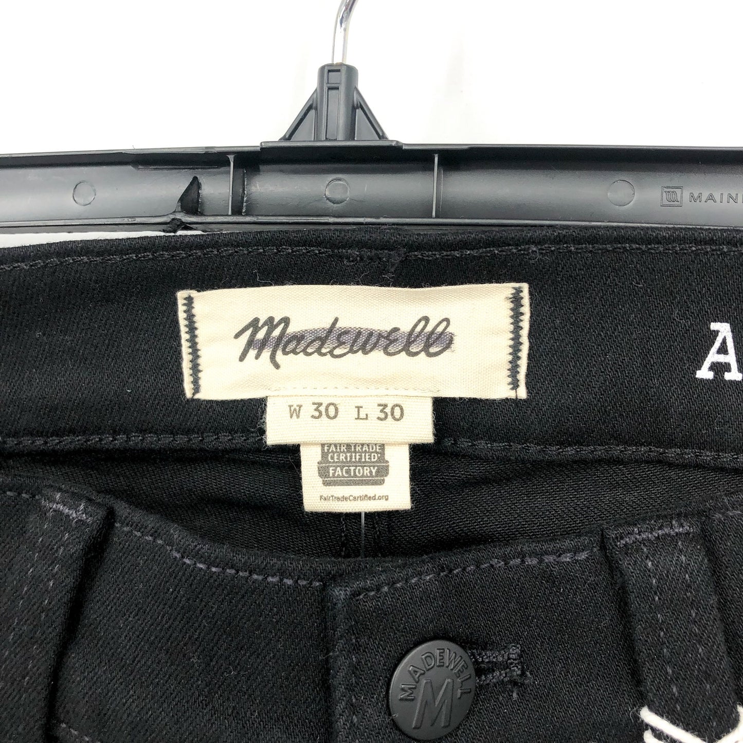 MADEWELL Men's Athletic Slim Jeans 30x30 Black Bainhart COOLMAX ND478 NWT