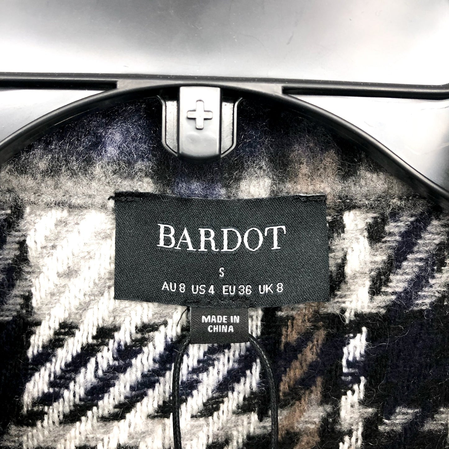 BARDOT Women Checked Flannel Shirt Jacket Small Blue Check NWT