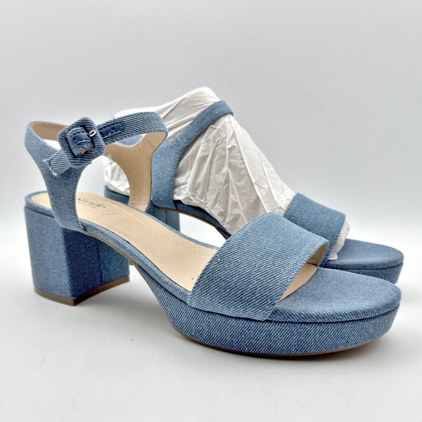 LifeStride Womens Rhythmn Heel Pumps US 11 M EU 42 Denim Blue Leather NIB