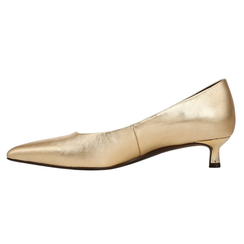 Naturalizer Womens Natalia Kitten Heels US 7 WIDE EU 37 Gold Leather NWOB