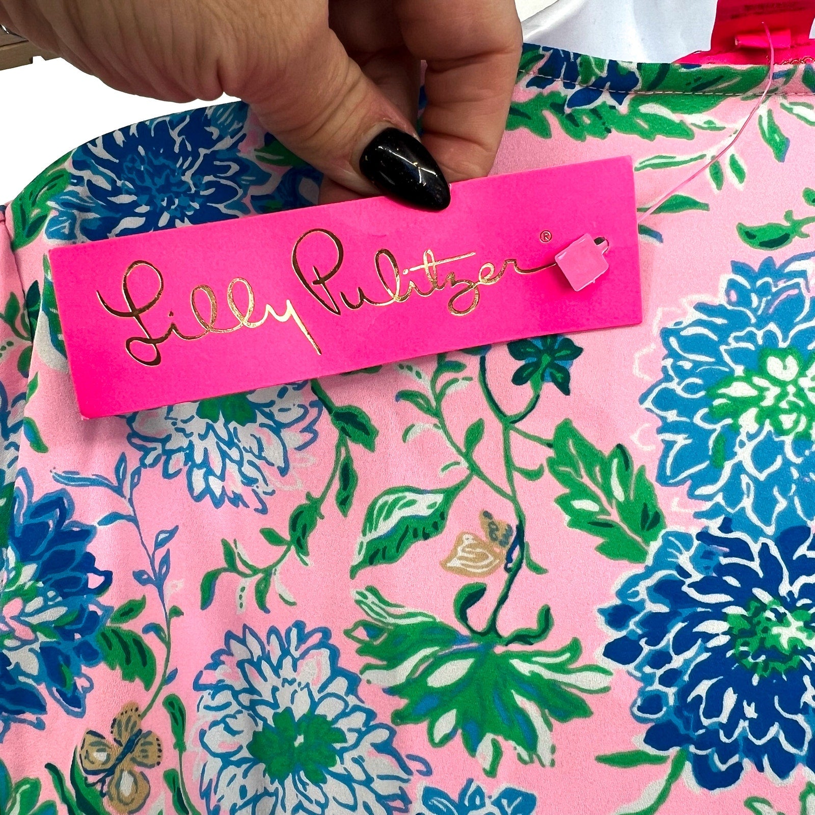 LILLY PULITZER Cristiana Fit and Flare Dress Size 2 Conch Shell Pink Blue NWT