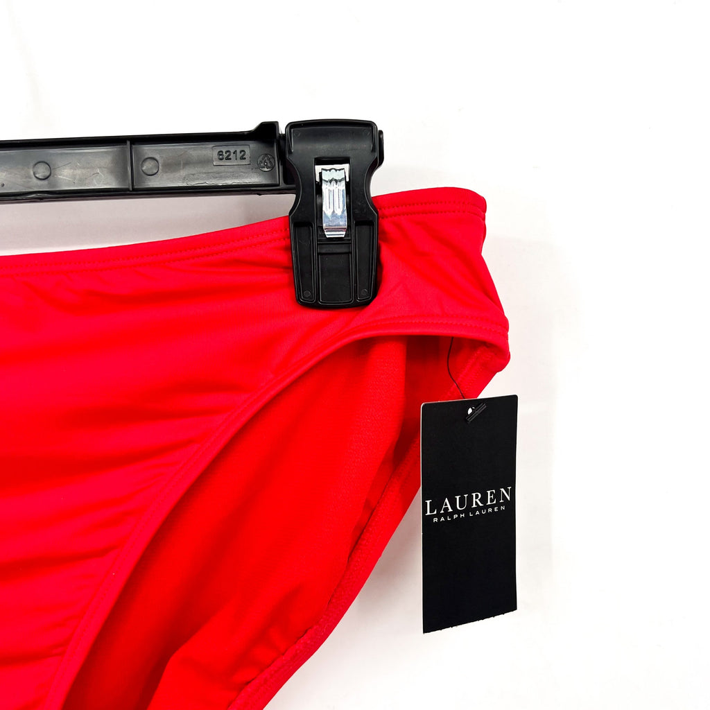 RALPH LAUREN Beach Club Hipster Bikini Swim Bottoms Size 12 Red NWT