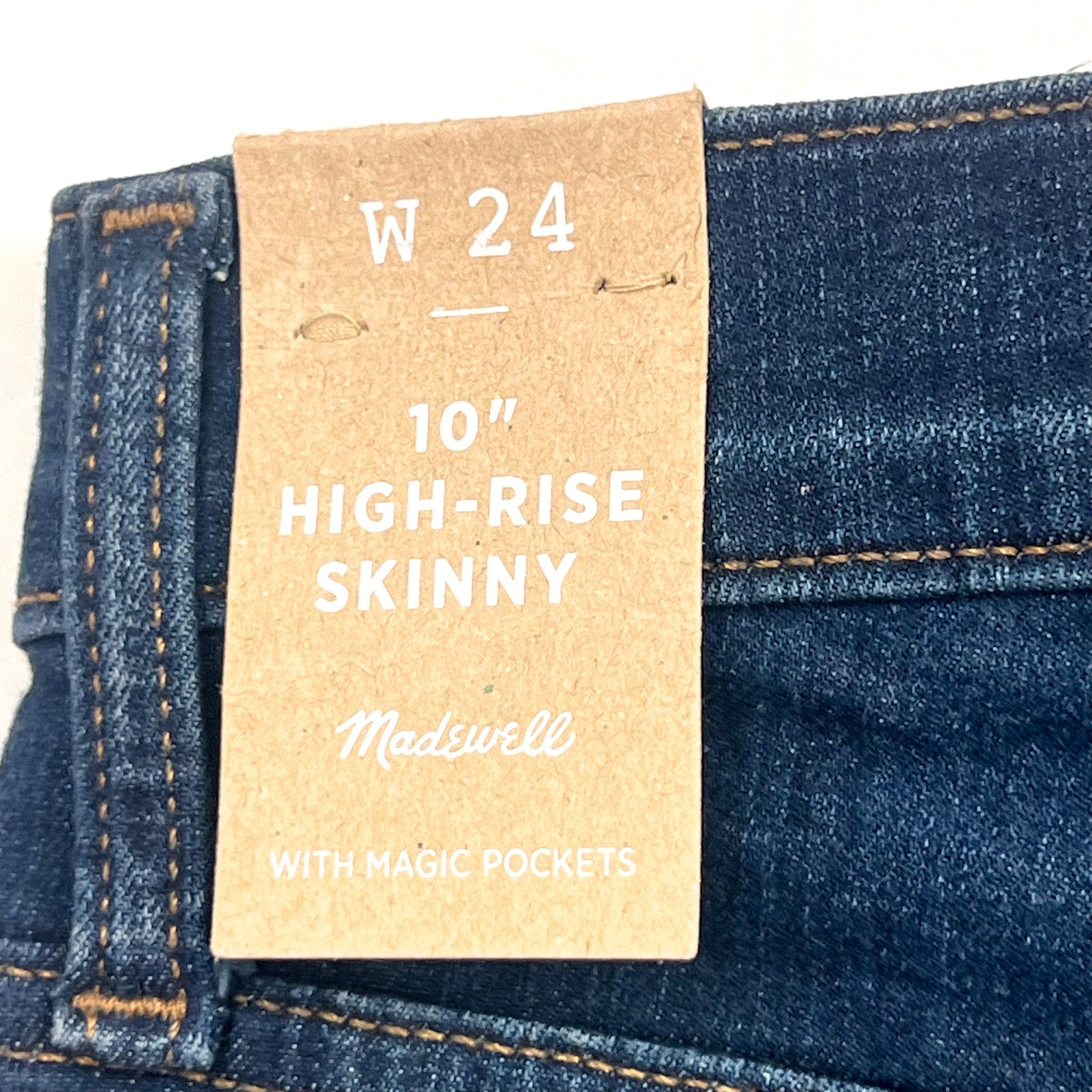 MADEWELL Women's 10" High-Rise Skinny Jeans Size 24 US 00 Blue Hayes Wash NWT