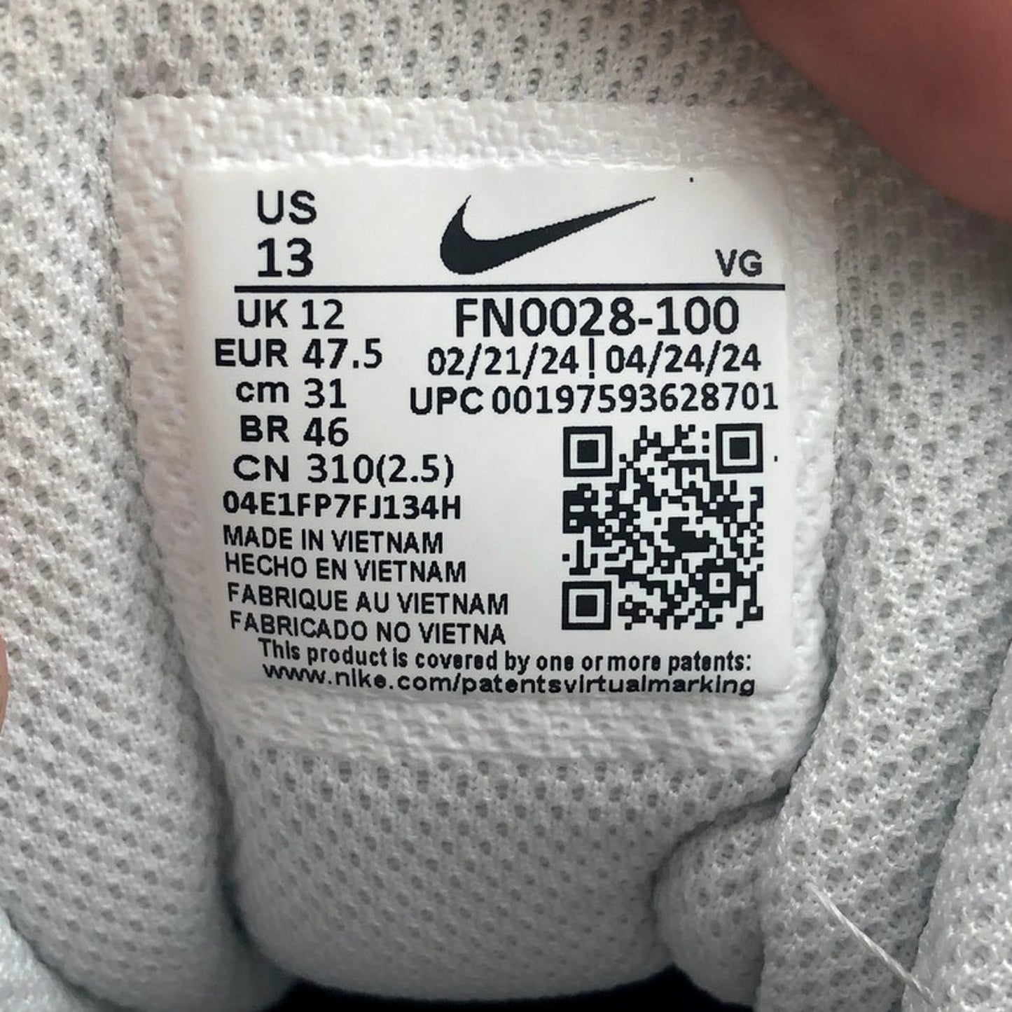 Nike Mens Alpha Menace 4 Shark Football Cleats Size 13 White Black NWOB