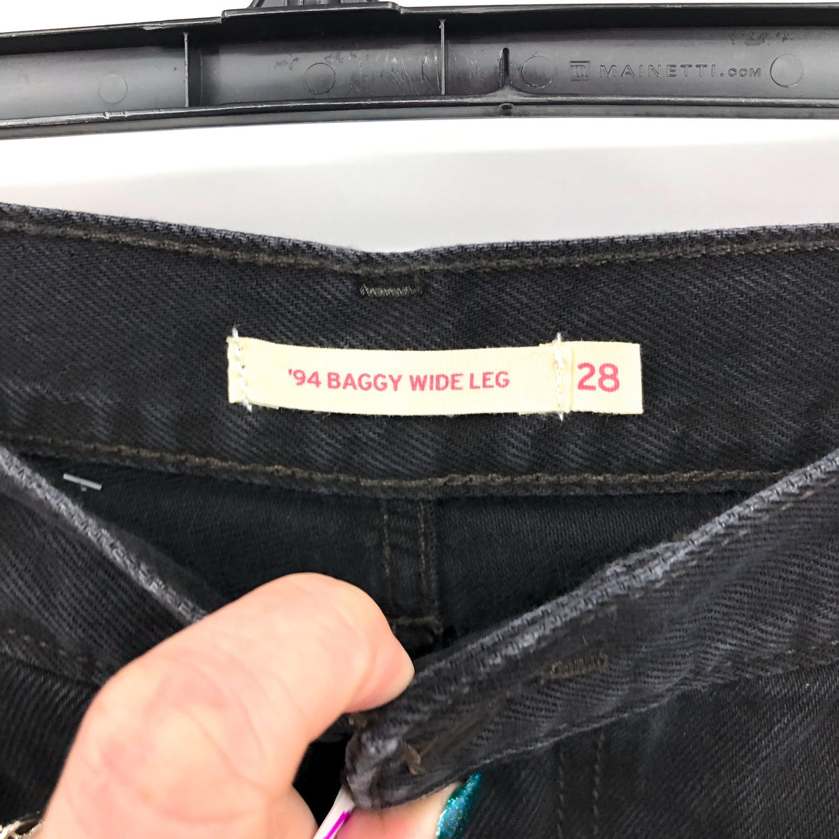 LEVI'S Womens '94 Baggy Wide Leg Jeans 28x31 US 6 Over Exposure Black NWT