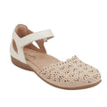 Earth Womens Betti Flats Size 9.5 M Ivory White Leather Perforated Scalloped NIB