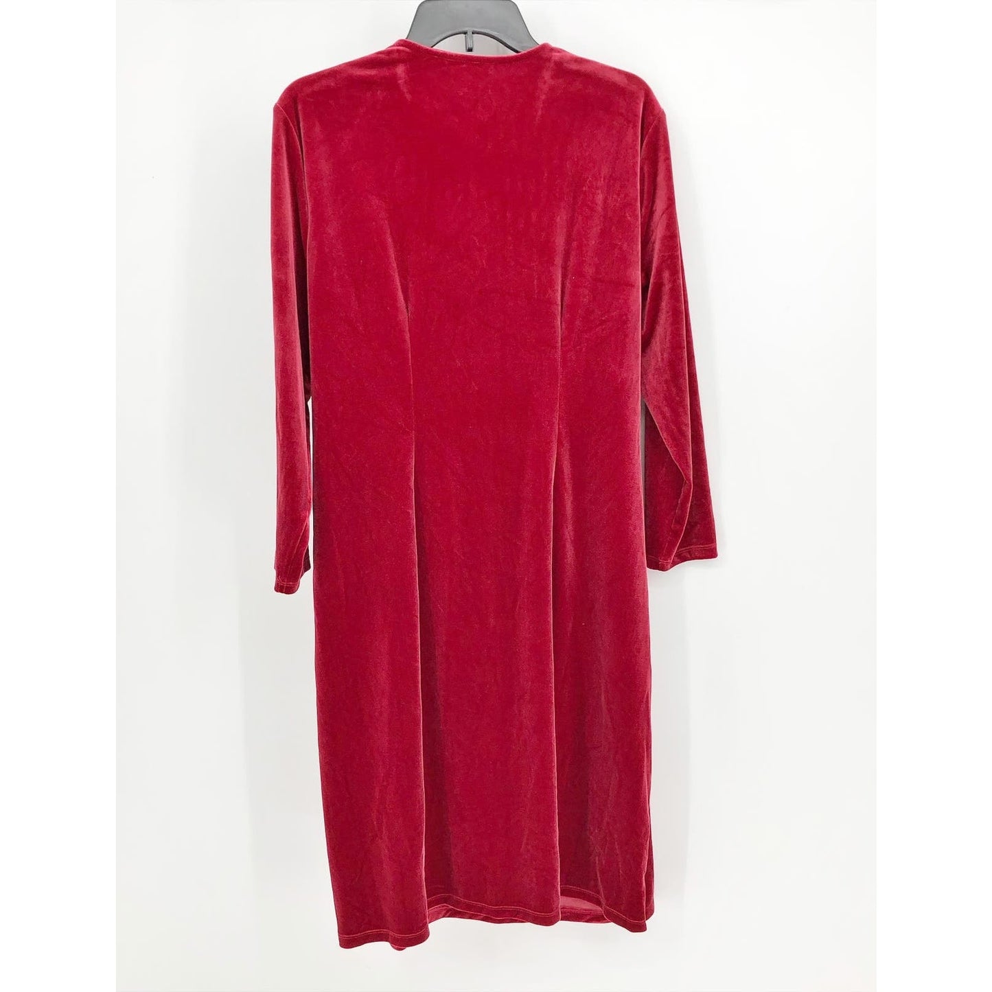 ANNE KLEIN Velvet Wrap Sheath Dress Medium Titian Red Mini V Neck Glam Chic NWT