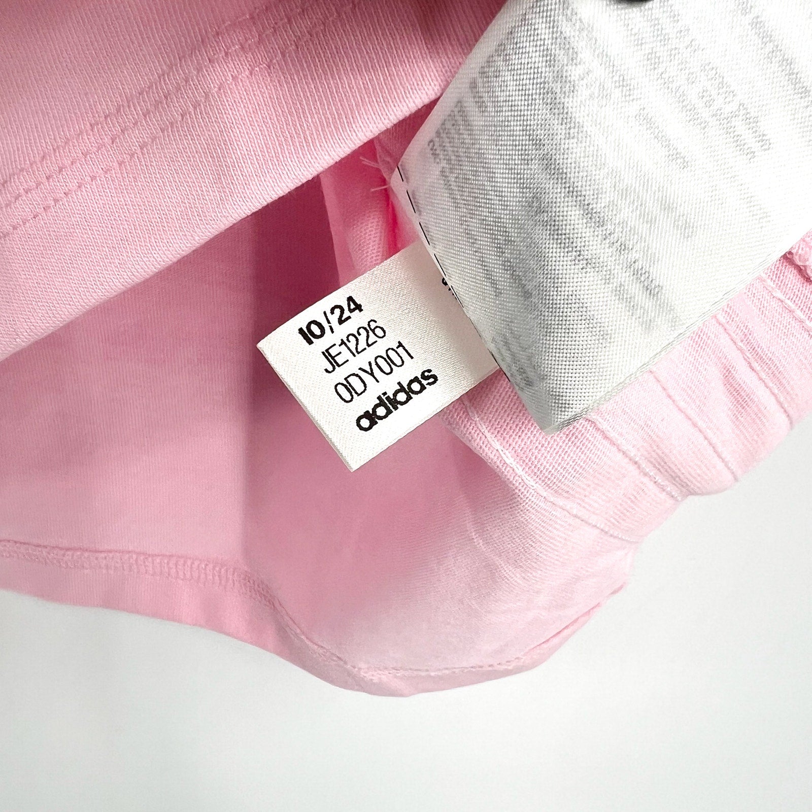 ADIDAS Women's Essentials 3-Stripes Cotton Tee XS Pink White Short Sleeve NWT