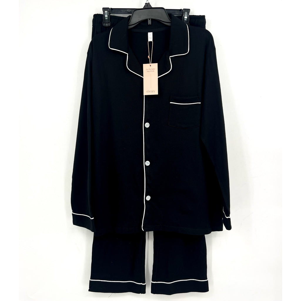EBRJEY Men's William Long Pajama Set Medium Black Ivory TENCEL Modal NWT