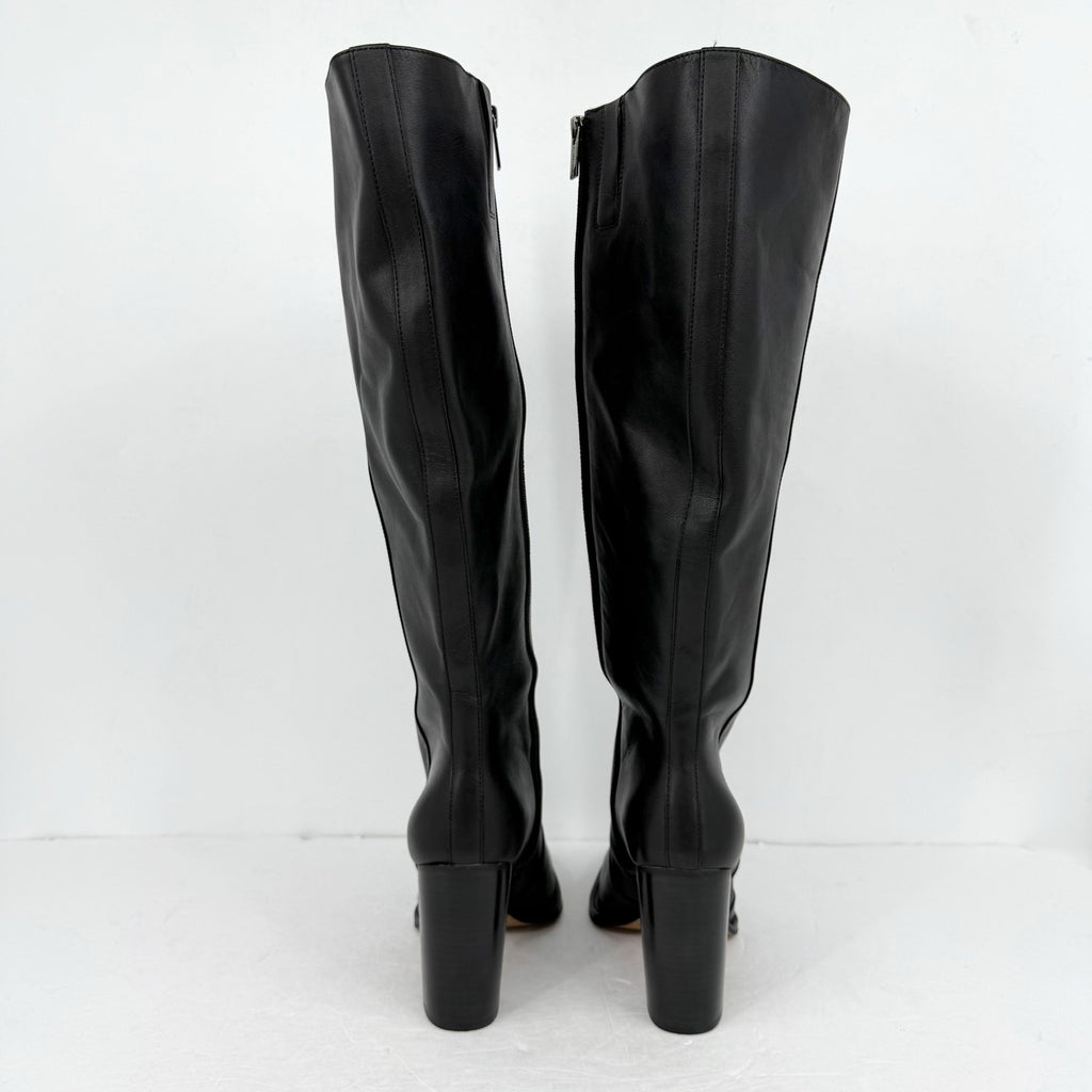Vince Camuto Womens Lecheya Knee High Boot US 11 M Wide Calf Black Leather NWOB