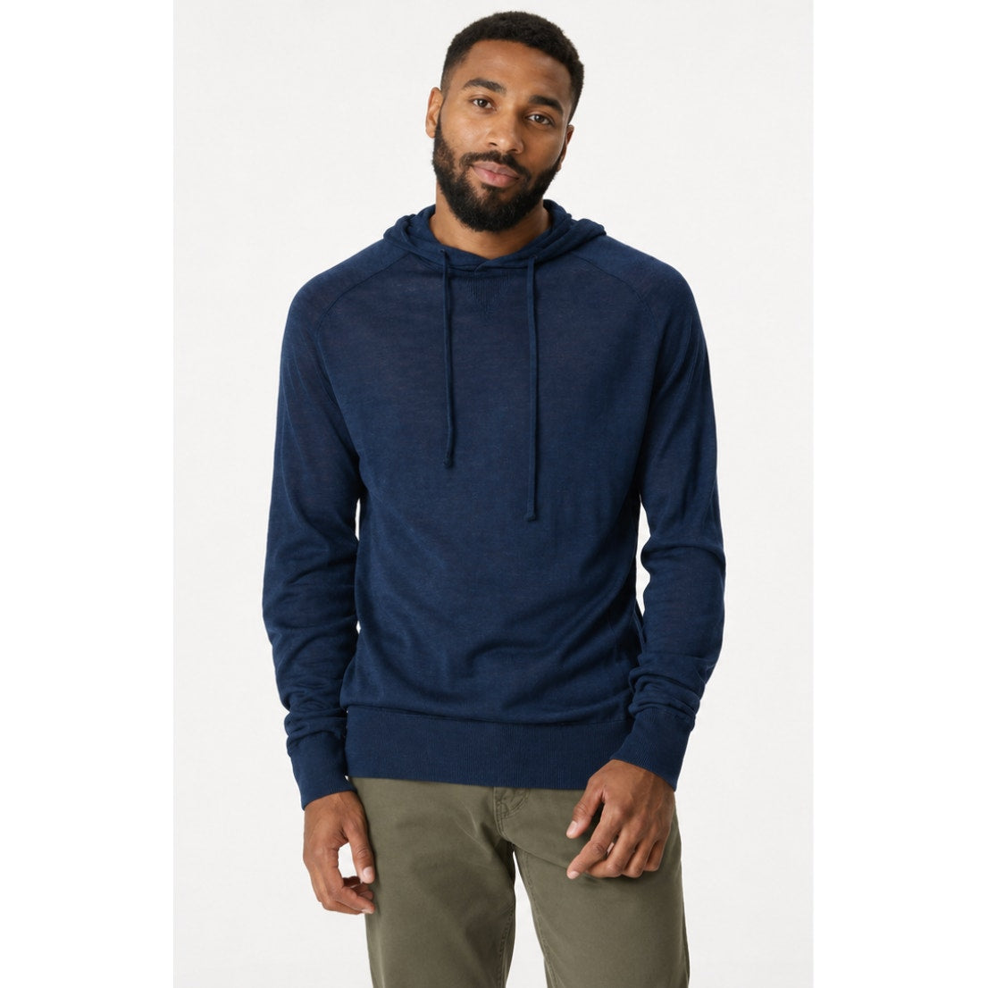 GOOD MAN BRAND Men's Merino Wool Hoodie Sweater Small Navy Blue NWT