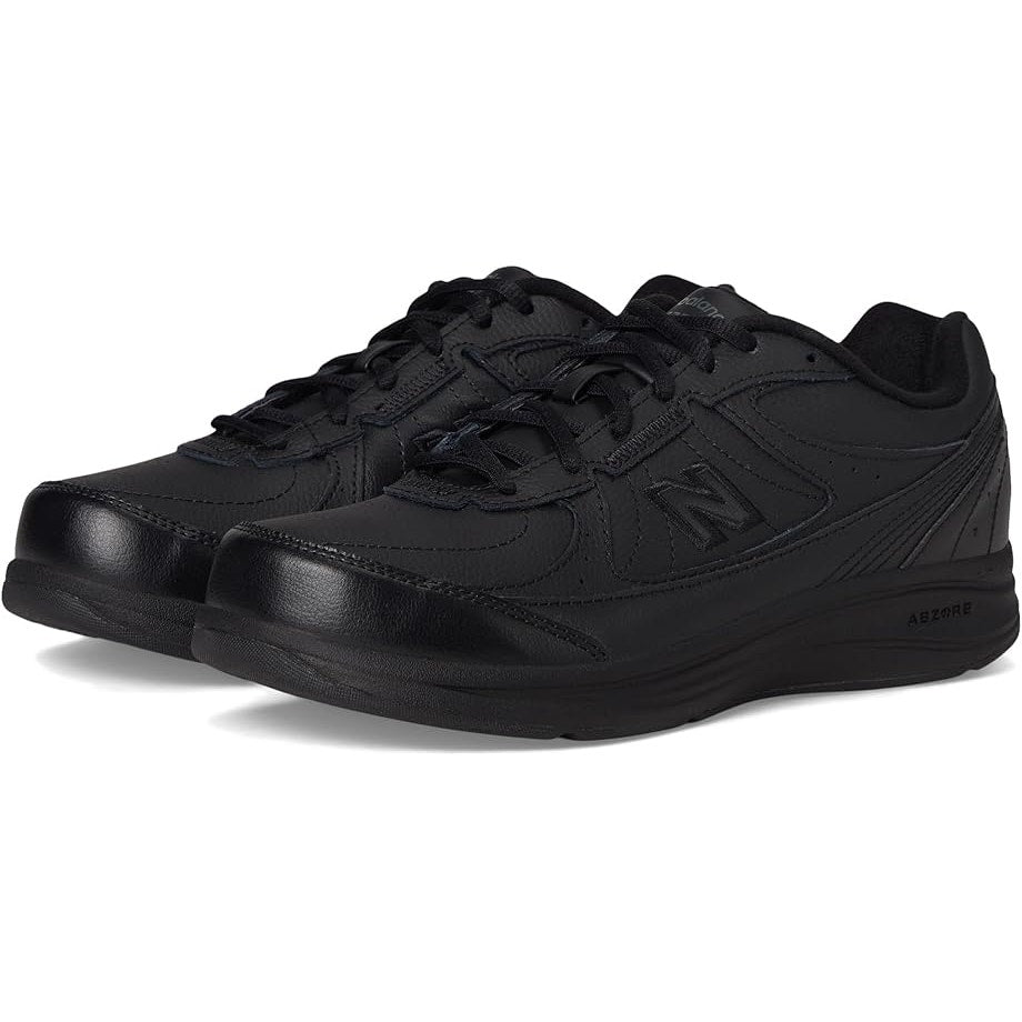 New Balance Womens 577 Walking Shoes Size 9 Wide Black Leather Athletic NIB