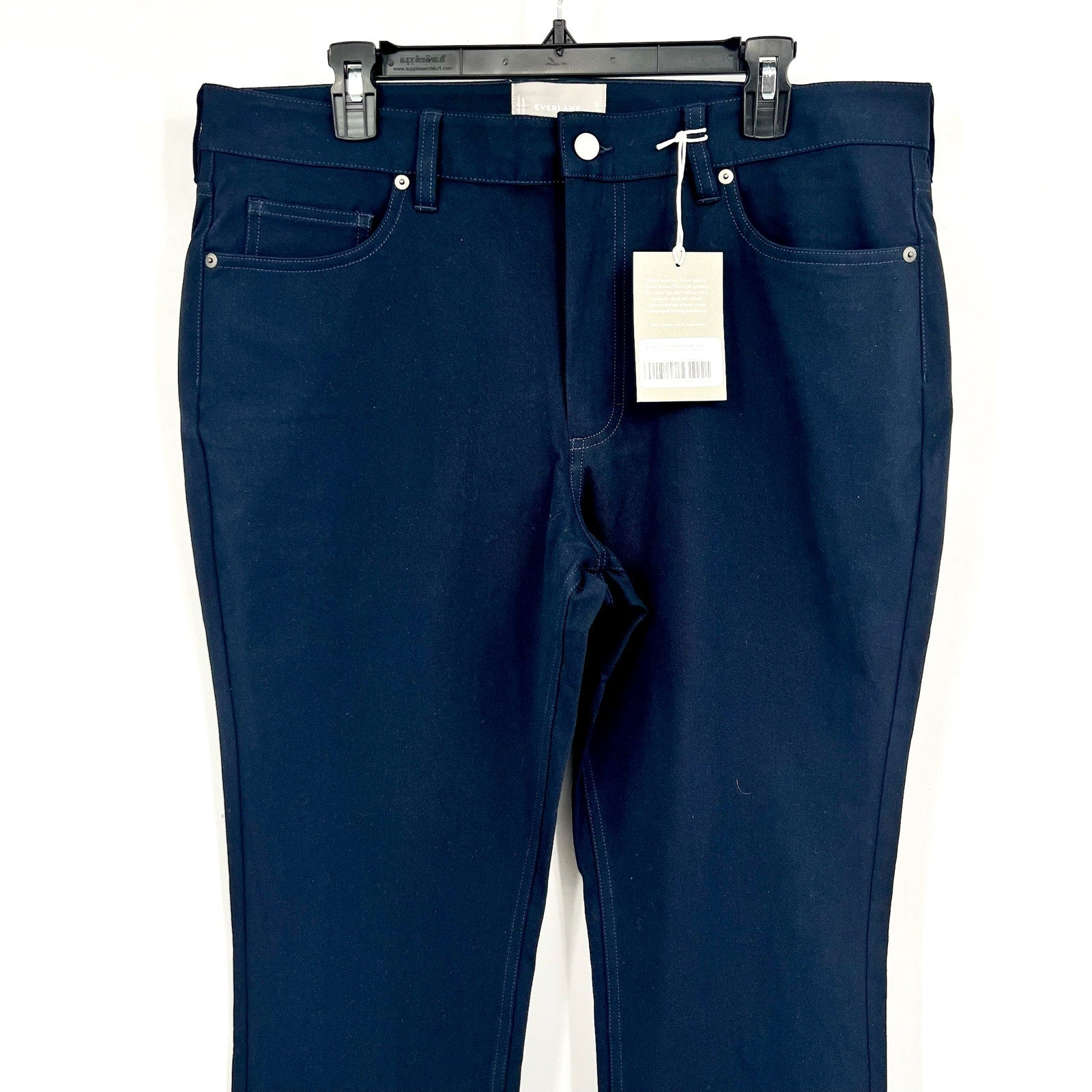 EVERLANE Men's The Performance 5-Pocket Pants 35x32 Navy Blue Stretch Chinos NWT