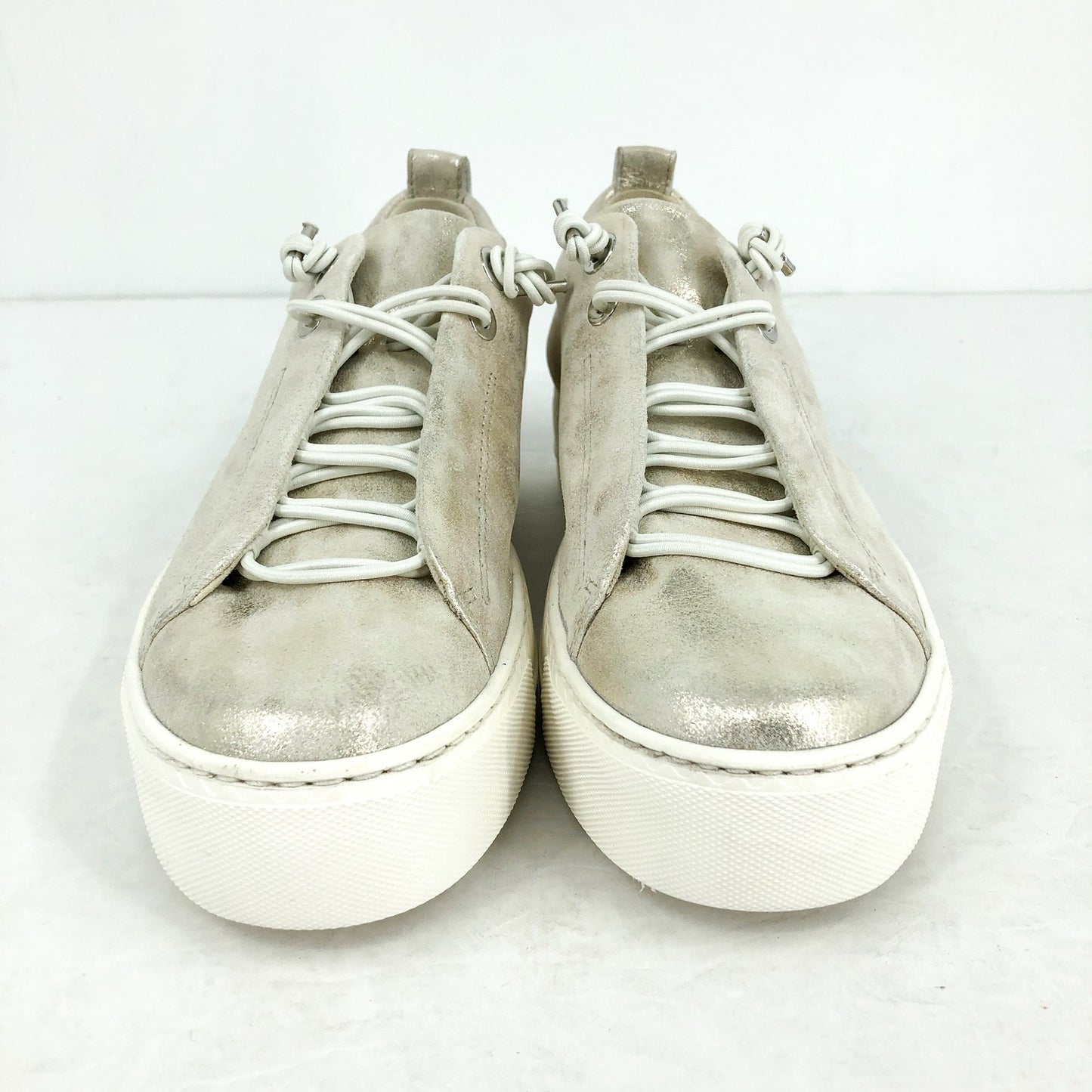 Paul Green Women Super Soft Faye Sneaker US 7.5 EU 37 Metallic Gold Leather NWOB