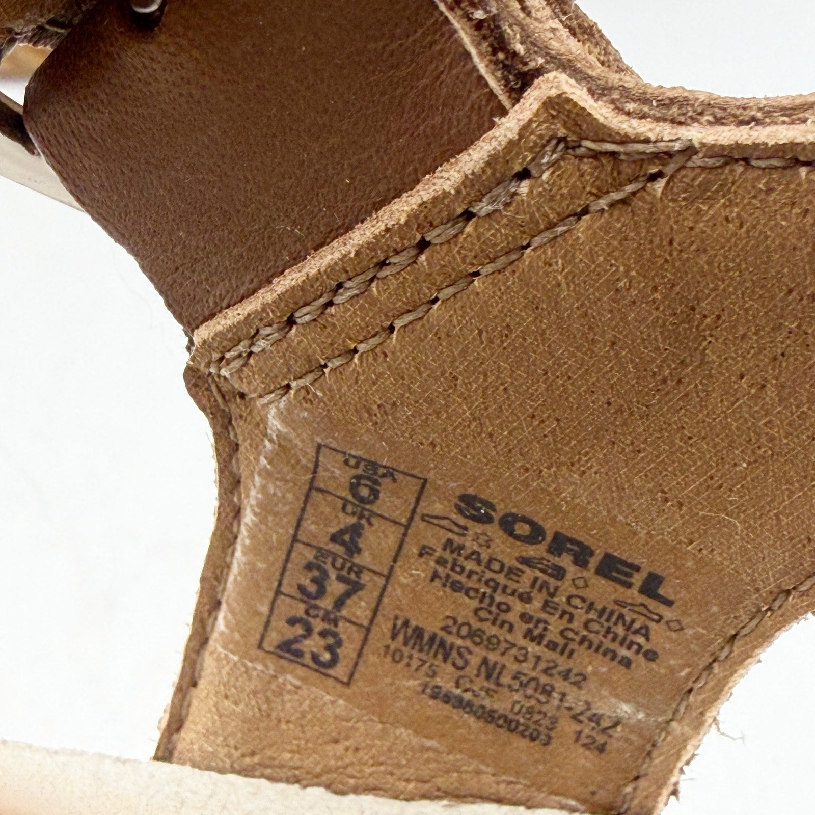 Sorel Womens Dayspring Platform Sandals US 6 EU 37 Brown Leather NWOB
