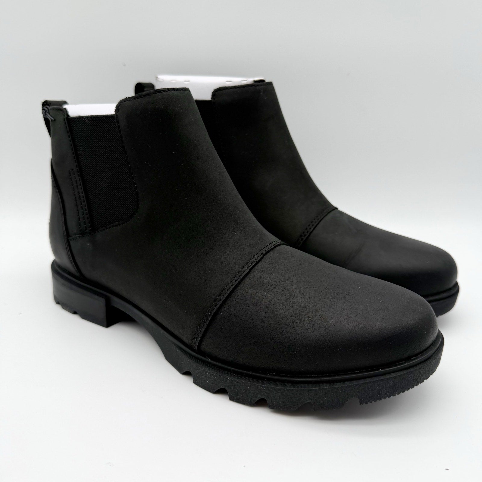 Sorel Womens Emelie lll Zip Bootie US 8.5 EU 39.5 Black Leather Waterproof NIB