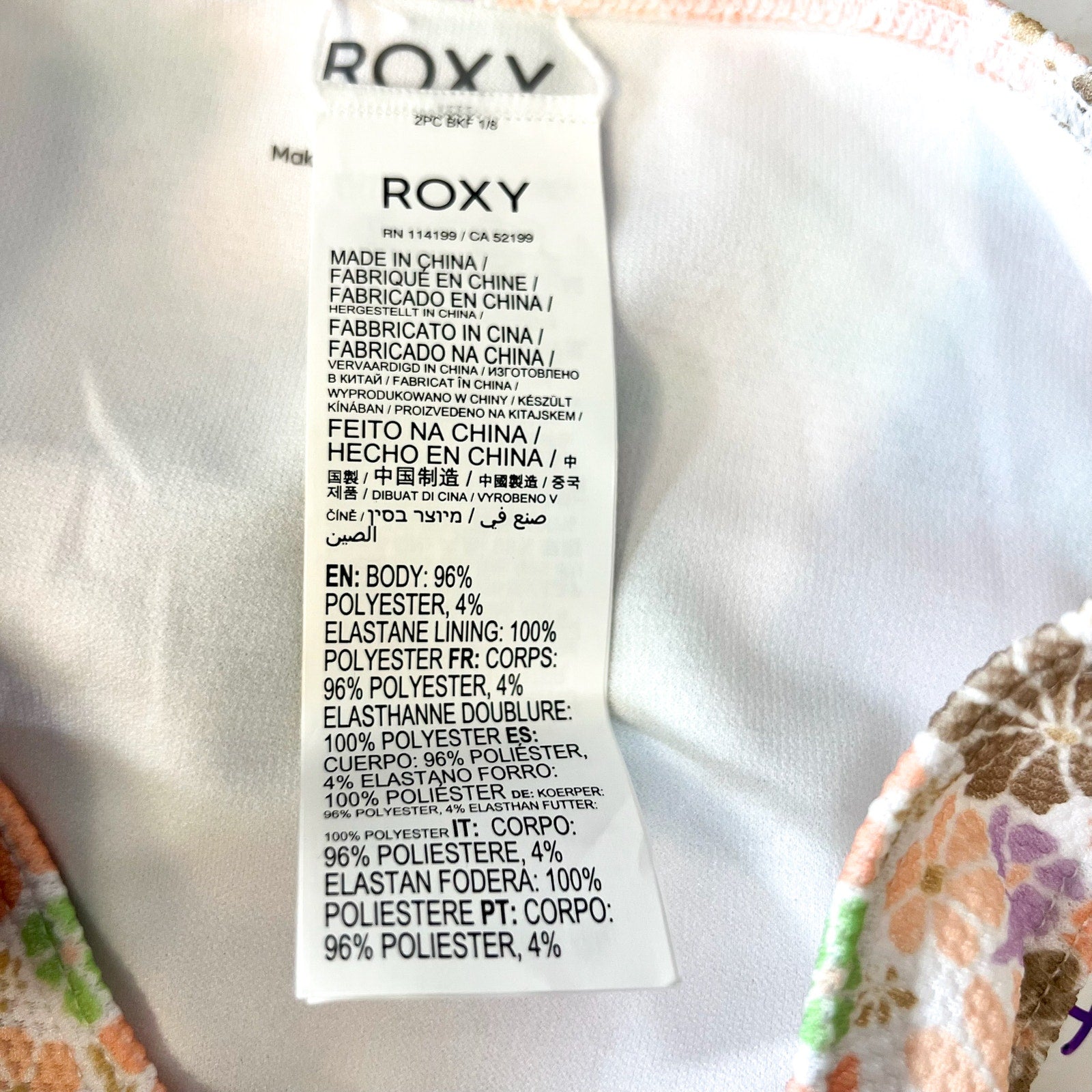 ROXY Girl's All About Sol Cropped Swimsuit Set Size 8 Pastel Multi Floral NWT